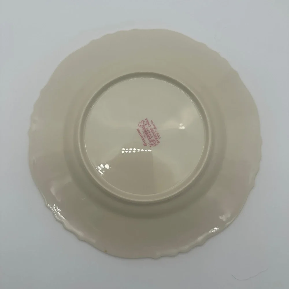 Syracuse China Suzanne Federal Shape Salad Plates Gold Rim Set of 4